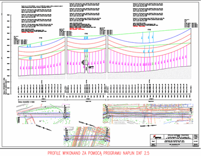 Profil linii elektroenergetycznej 110 kV nN, SN i WN temperatura 80°C program NapLin